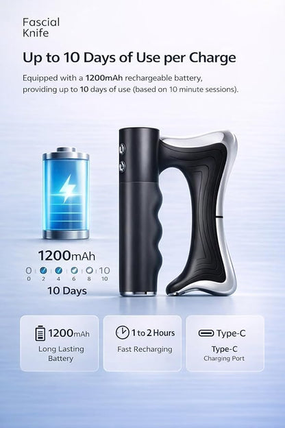 Heated Muscle Scraper Tool, Fascia Release Full Body Contouring Machine, Muscle Scraper Tool Features Modes: Vibration, Heat Therapy and Microcurrent, Fascia Instant Muscle Relaxation Soreness Relief