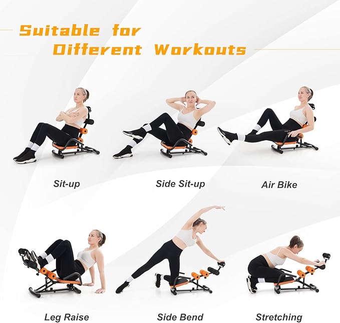 Goplus Core & Abdominal Trainers, Twister Trainer Ab Exercise Machine Height Adjustable Incline Workout Equipment Ab Rocket Exerciser