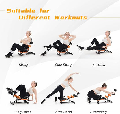 Goplus Core & Abdominal Trainers, Twister Trainer Ab Exercise Machine Height Adjustable Incline Workout Equipment Ab Rocket Exerciser