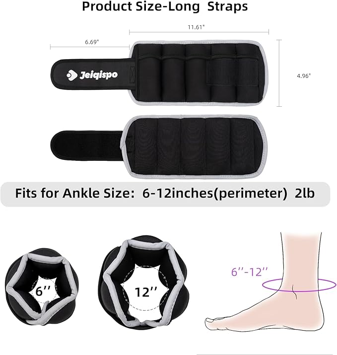Adjustable Ankle Weights 1 Pair 2/4/6/8/10 LBS Wrist Leg Arm Weights for Women Men Kids,Strength Training with Removable Weight for Fitness Gym Workout Running Walking