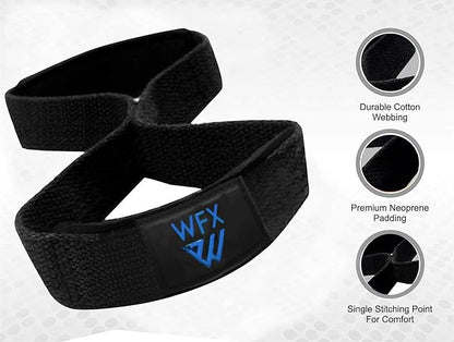 Weight Lifting Straps Padded Figure 8 Wrist Support Gym Wraps Men Women Fitness Bodybuilding Double Loop Workout Heavy Training Powerlifting Dumbbell Squats Pull Up Grip