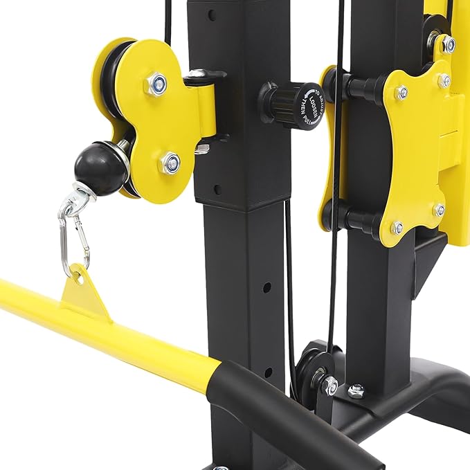 Multifunctional Strength Training Fitness Rack, Small Foldable Gym Rack Adjustable Height, Shock Absorbing Feet Weight Capacity 220.46 Lbs