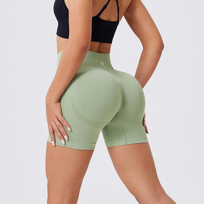 Evercute Women's Gym Shorts 3/4 Pack Seamless Scrunch Butt Lifting Workout Shorts 5" Tummy Control Ruched Booty Yoga Short