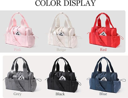 Small Gym Bag for Women, Mini Crossbody Gym Duffle Bag with Wet Compartment, Carry on Gym Tote Bag for Workout Dance Sport Travel (Mini-Red)