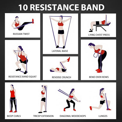 LEEKEY Resistance Bands, Exercise Bands with Handles,Pull Up Assist Bands - Band Set with Door Anchor - Bands for Working Out,Band for Men and Women Fitness Training,Home Workouts