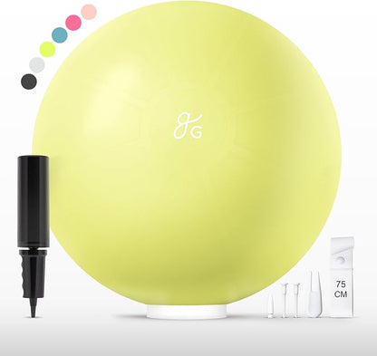 Greater Goods Yoga Ball Anti-Burst Exercise Ball for Pilates, Stability, Pregnancy & Workouts, Includes Pump, in Multiple Sizes and Colors