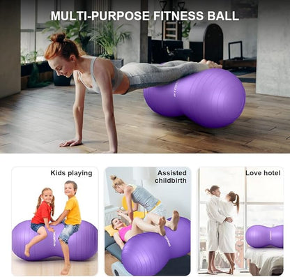 Anti-Burst Peanut Ball,Kids Active Wiggle Seat,for Labor, Therapy, Kids with ADHD – Eco-Friendly Birth Ball for Pregnancy, Physical Therapy & Exercise– with Pump