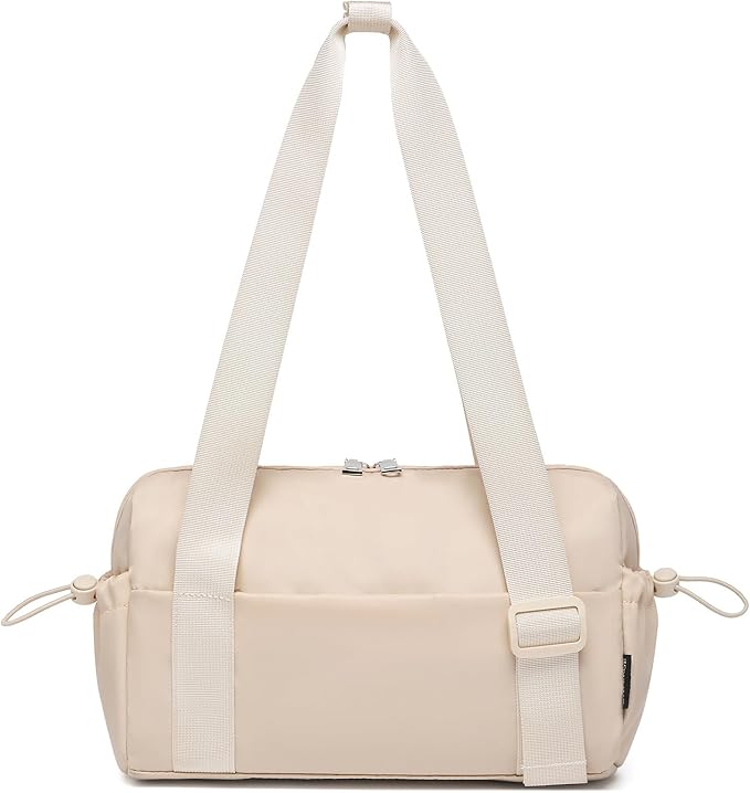 Small Gym Bag for Women Mini Duffle Bag with Wet Compartment, Lightweight Waterproof Cute Tote for Girls Workout Sport Travel,Beige