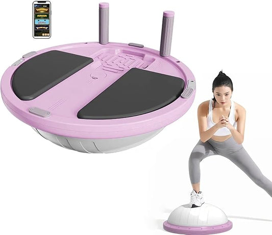 Half Balance Ball Trainer - Balance Ball Trainer with Resistance Bands and Foot Pump,Stability Ball for Exercise, Full-Body Workouts, Home Gym