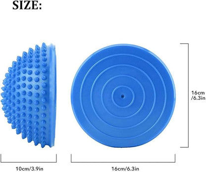 Keenso Foot Massage Ball, 8 Colors PVC Inflatable Half Yoga Balls Massage Point Exercises Trainer Fitness Balance Ball (Blue) Yoga/Workout Clothing