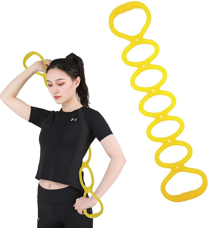 7 Ring Stretch Resistance Exercise Band, BetterJonny Workout Bands Yoga Stretching，Foot, Leg and Arm Exerciser for Home or Fitness Center Workout Walking Exercise