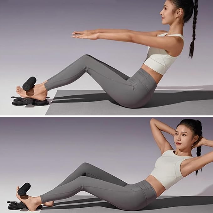 cdar Sit-up Assistant Bar with Resistance Band Abdominal Core Training Sit-up Foot Holder with Dual Suction Cups Home Gym Exercise Equipment