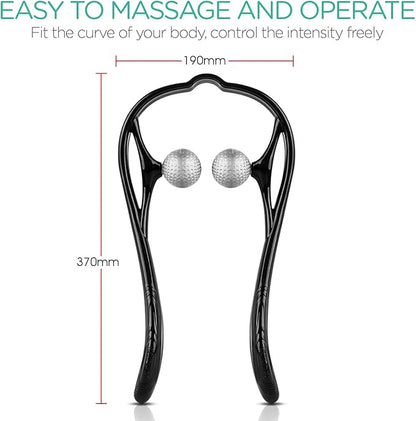 VOYOR Neck Massager Shiatsu Deep Tissue Dual Trigger Point Shoulder Massager for Pain Relief, Ergonomic Handle Design, Lightweight & Portable MS110