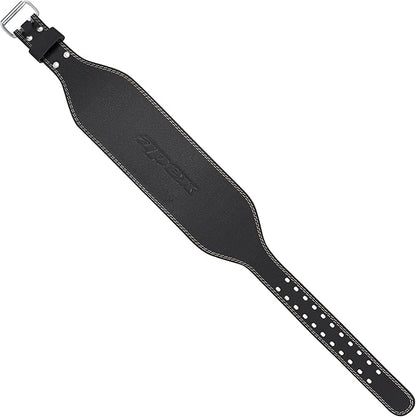 Apex by Marcy 6-Inch Wide Padded Genuine Leather Weightlifting Belt with Thick Back Support and Dual Prong Buckle – Durable, Adjustable for Strength Training, Powerlifting, Deadlifting, and CrossFit for Men and Women