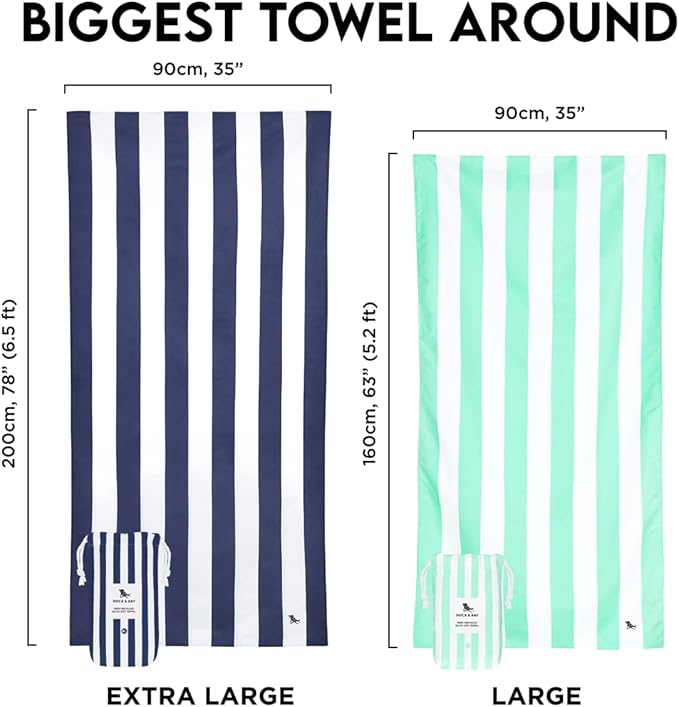Dock & Bay Customized Beach Towel - Quick Dry, Sand Free - Compact, Lightweight - 100% Recycled - Includes Bag - Cabana - Ipanema Orange - Large
