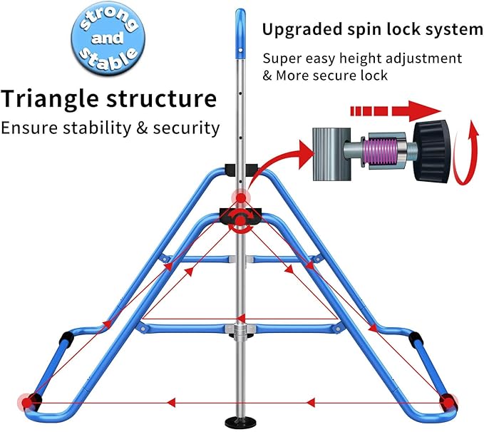 Tepemccu Expandable Gymnastics Bars, Adjustable Height Gymnastic Horizontal Bars, Children Folding Training Bar for Kids