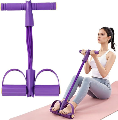 Pedal Resistance Band with Handles, 8 Tube Exercise Bands for Home Workout, Multifunctional Fitness Equipment for Abs, Waist, Legs & Full Body Training, Portable Foot Pedal Resistance Trainer