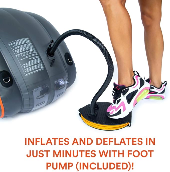 New Image FITT Curve Inflatable Total Body Workout System - Core Strength, Balance & Flexibility Trainer with Resistance Bands & Exercise Guide - Portable Home Fitness Platform