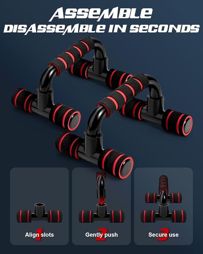 Ergonomic Push Up Bars (2 Pack) - Portable Push Up Handles for Men & Women, Ideal for Home, Gym, or Floor Workouts – Deep Muscle and Strength Training