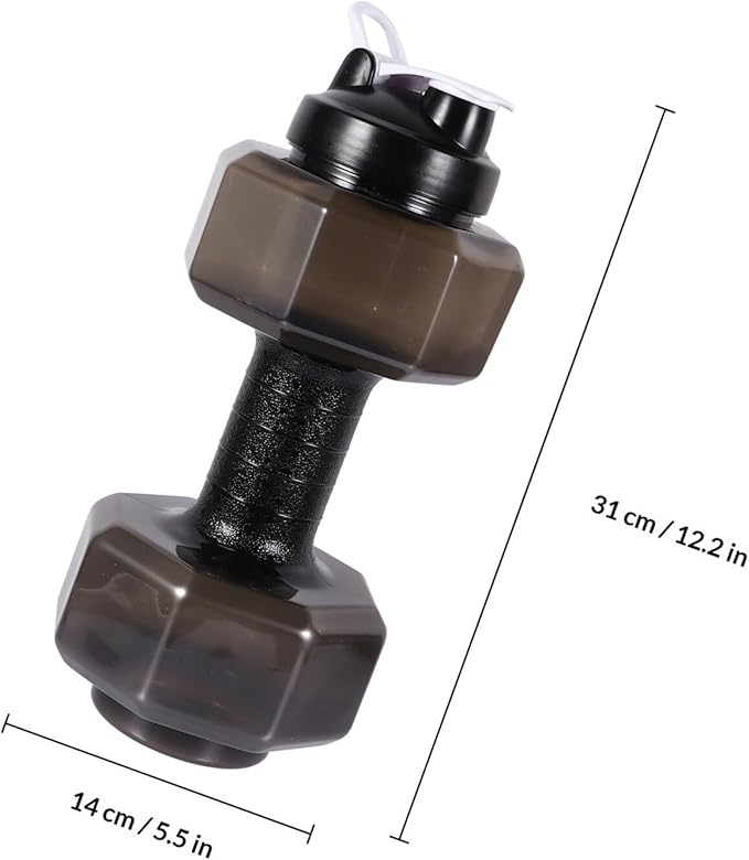 Creative Dumbbell Design Athletic Water Bottle 2600ml Large Capacity Plastic Gym Drinking Bottle for Men and Fitness Training