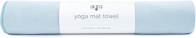 S&T INC. Yoga Mat Towel, Quick Dry Towel, Soft and Absorbent for Gym, Pilates, and Hot Yoga Mat, 1 Pack, 26.5 inches x 72 inches, Microfiber, Blue