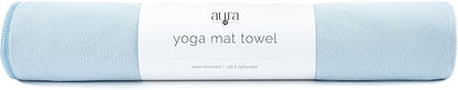 S&T INC. Yoga Mat Towel, Quick Dry Towel, Soft and Absorbent for Gym, Pilates, and Hot Yoga Mat, 1 Pack, 26.5 inches x 72 inches, Microfiber, Blue