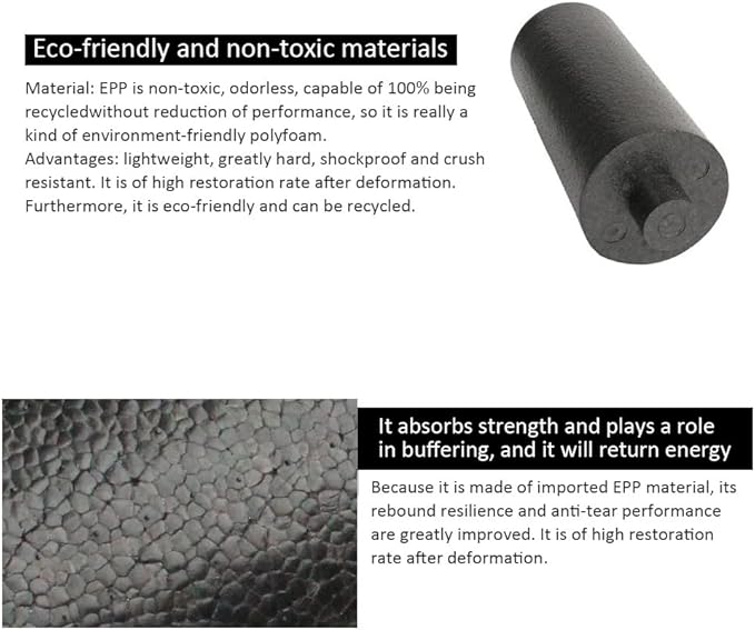 cdar 2 in 1 EPP Fitness Column Hollow Froth Roller Muscles Feet Emancipate Cheirapsis Black