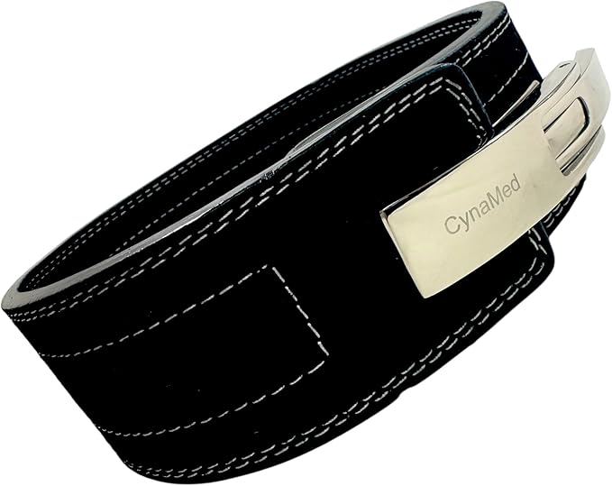 Black Weight Lifting Belt with Ajustable Buckle, 4" Wide & 10mm Thickness | for Powerlifting and Gym (1 Count)