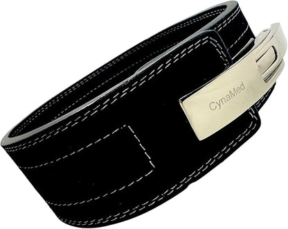 Black Weight Lifting Belt with Ajustable Buckle, 4" Wide & 10mm Thickness | for Powerlifting and Gym (1 Count)
