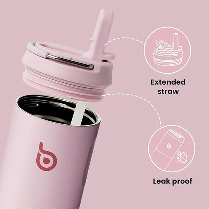BOTTLE BOTTLE Insulated Water Bottle 24oz with Straw Lid and Handle for Sports Travel Gym Stainless Steel Water Bottles Double-Wall Vacuum Metal Leak Proof BPA-Free