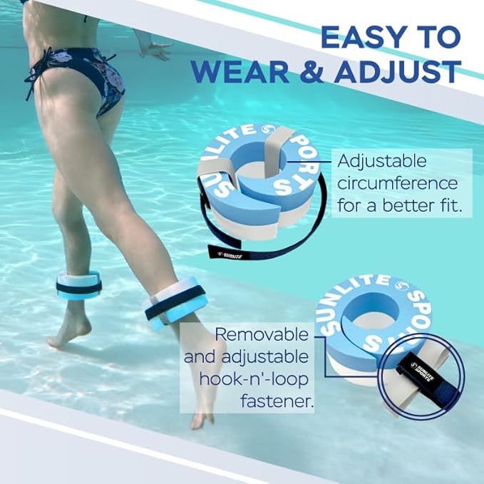 Sunlite Sports Water Workout Combo Set, High Density Water Weights for Pool Exercise, Dumbell, Swim Belt, Aerobics Equipment, Aqua Jogger Belt, Pool Fitness, Aqua Therapy & Exercise