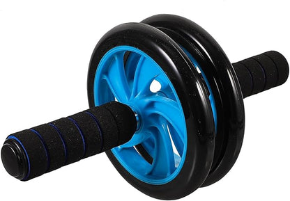 Mikikit Abdominal Exercise Wheel with Two Wheels, Silent Fitness Ab Roller for Core Strength Training, Home Abdomen Trainer for Men and Women, Compact Workout Equipment Random Style