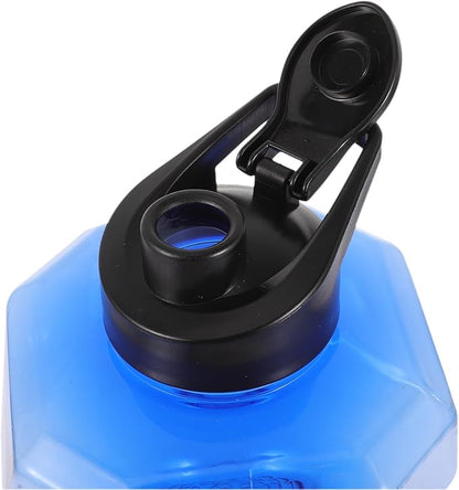 Large Capacity Sports Water Bottle with Hinged Cap and Silicone Seal, Blue Fitness Water Kettle for Running and Outdoor Exercise