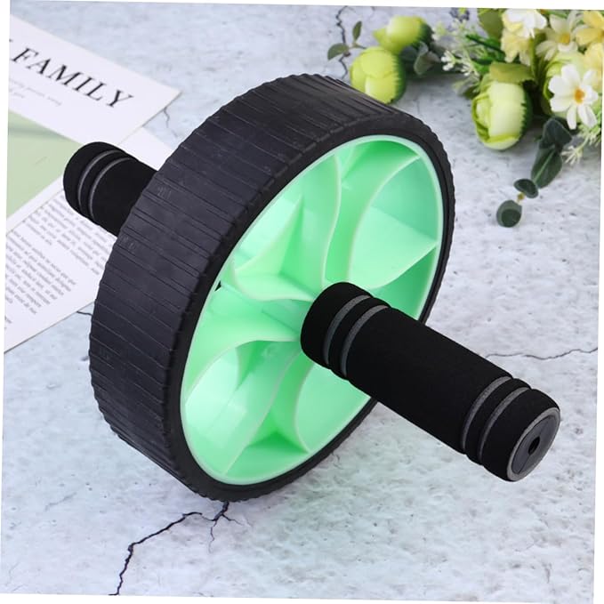 BESPORTBLE Ab Roller Wheel for Home Workout Adjustable Fitness Equipment for Abdominal Exercise Unisex Design Green Color Knee Mat and Accessories