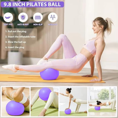 Pilates Kit for Home Workouts, Pilates Equipment Ring and Ball Set with Resistance Bands, Pilates Essentials Kit for Women, Home Pilates Workout Kit, Pilates Starter Kit for Women at Gym Studio Travel