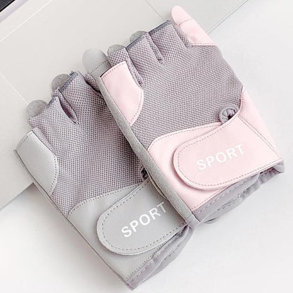 Breathable-Workout-Fingerless-Gloves for Womens - Sport-Gym-Fitness Anti-Slip-Palm Cycling-Gloves Hand-Protection