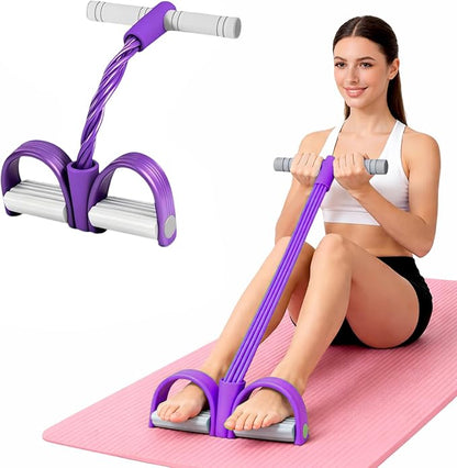 8-Tube Pedal Resistance Band with Handles, Multifunction Foot Pedal Tension Rope Fitness Equipment, Natural Rubber Exercise Puller for Abs, Arms, Waist & Leg Training