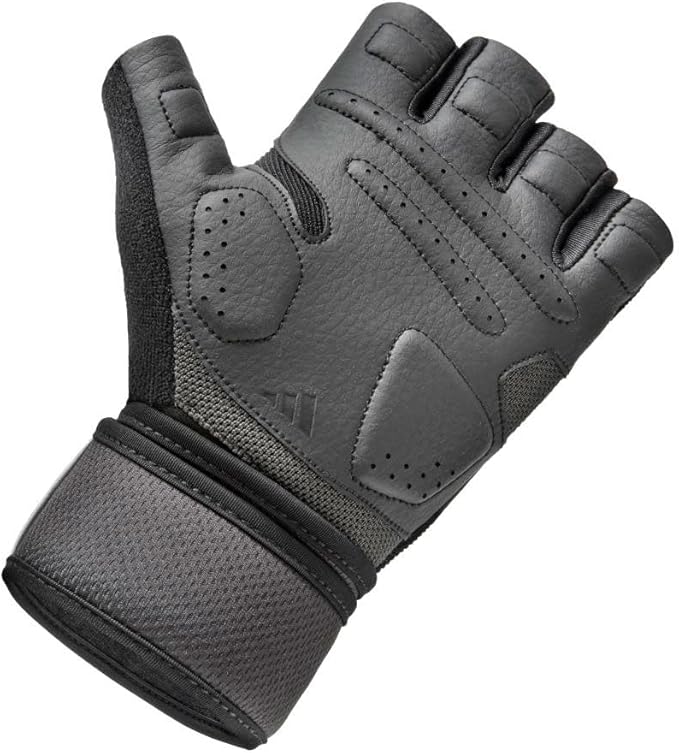 Adidas Wrist Wrap Training & Weightlifting Gloves, Fingerless Workout Gloves