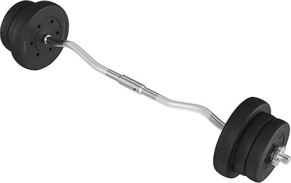Yaheetech Barbell Set Olympic Curl Bar Weights & 2 Olympic Barbell Clamps Strength Training Bars