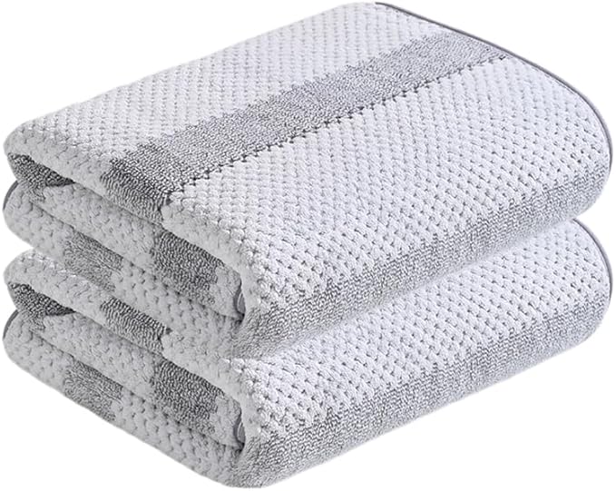 2-Pack Microfiber Bath Towels (27x54 Inches) - Ultra Soft & Quick Dry, 3X Absorbency, Lightweight for Gym, Yoga, Travel & Spa - Perfect for Home, Fitness & Post-Workout