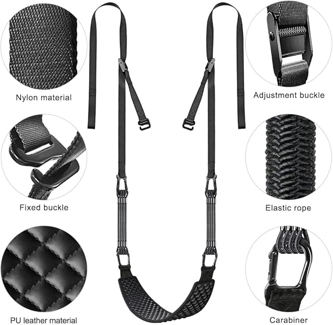 Kipika 48" Ceiling Mounted Pull Up Bar, Heavy Duty Multi-Grip Chin Up Bar,Mounted Pullup Bar, Adjustable Height, Pull Up Bands for Chin Ups & Body Stretching, Ideal for Home Gym and Strength Training