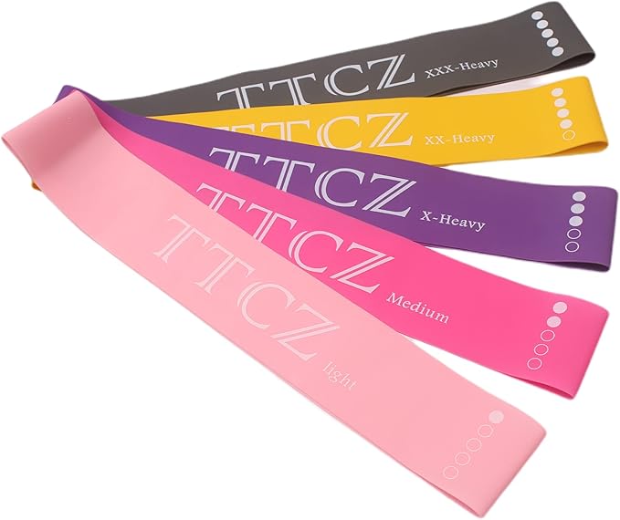 Resistance Loop Exercise Bands with Carry Bag| Workout Loop Bands for Body Workout Fitness Stretch| Set of 5