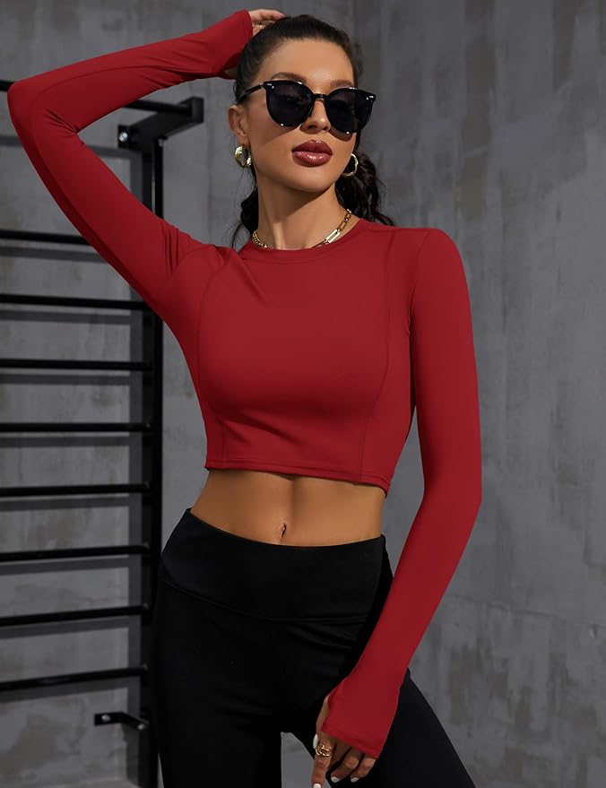 Loovoo Women Workout Shirts 1/2/3 Pack Athletic Compression Tee Dry Fit Yoga Gym Basic Tops