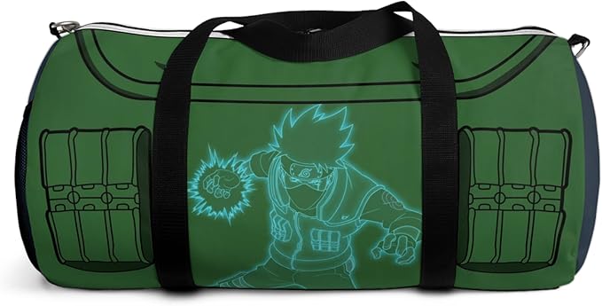 Anime Gym Bag for Women Men - Large Capacity Waterproof Workout Fitness Travel Sports Bags Fashion Street Camping ExpandaCLe Carry On Duffle Bag For Couple (Green Kashi) PTY