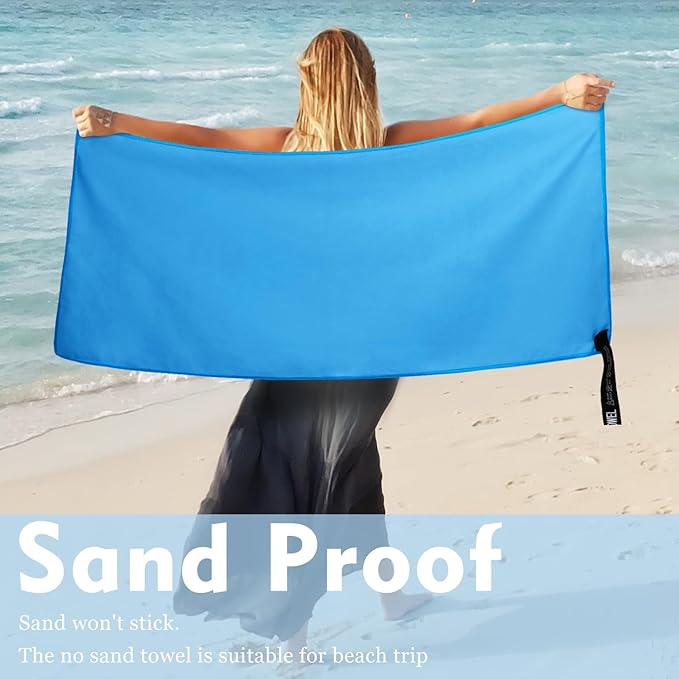 Microfiber Travel Towel, Soft Lightweight Quick Dry Towel, Super Absorbent Compact Travel & Sports & Beach Towels for Camping, Backpack, Gym, Swimming, Yoga, Hiking (XS:12"×24" -Deep Blue)