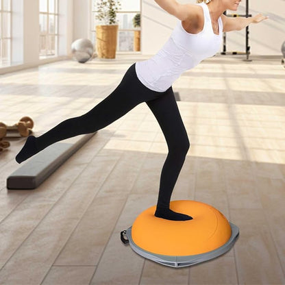 workout equipment for home，boso balancing ball，half ball balance trainer，core training equipment， 31.5inch Yoga Exercise Ball for Home Gym Core Training Anti-Skid Surface (Orange Heart-31.5'')