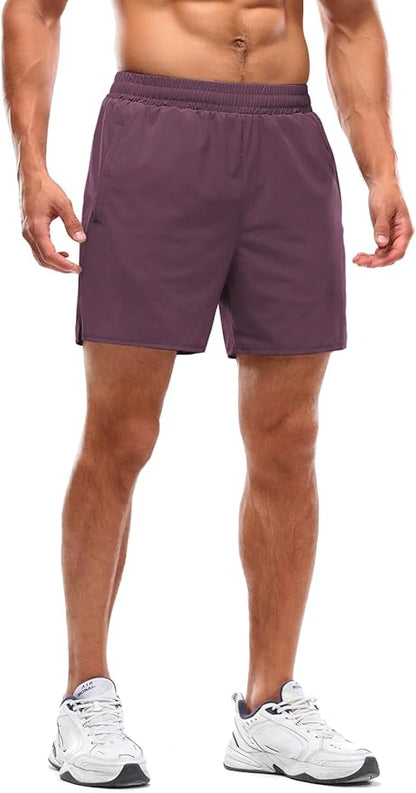Aolesy Men's 2 in 1 Running Shorts 5" Workout Gym Athletic Shorts for Men Quick Dry Lightweight Training Shorts with Pockets