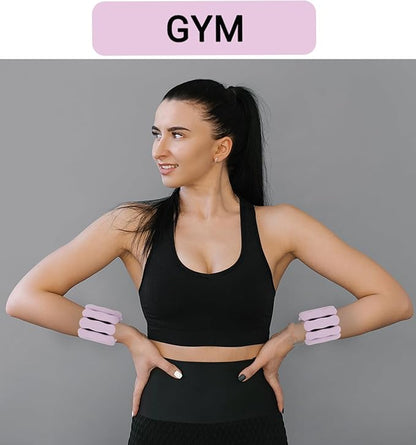 Wrist Ankle Weights for Women Men, Leg Arm Wrist Weights Bangles 1lb*2 2lb*2 Wearable Weights Pilates Weighted Bracelet for Strength Training Walking Swimming Yoga Physical Therapy