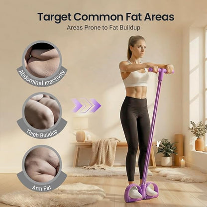 Yoga Sports Crunches Elastic Pull Rope, Pedal Resistance Bands with Handles, Multifunctional Elastic Yoga Resistance Band for Abdomen/Waist/Arm/Leg Stretching Slimming Training