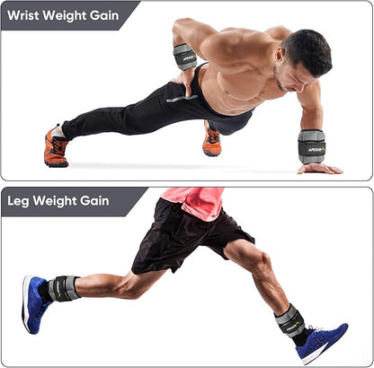 APEXUP 10lbs/Pair Adjustable Ankle Weights for Women and Men, Modularized Leg Weight Straps for Yoga, Walking, Running, Aerobics, Gym, Physical Therapy